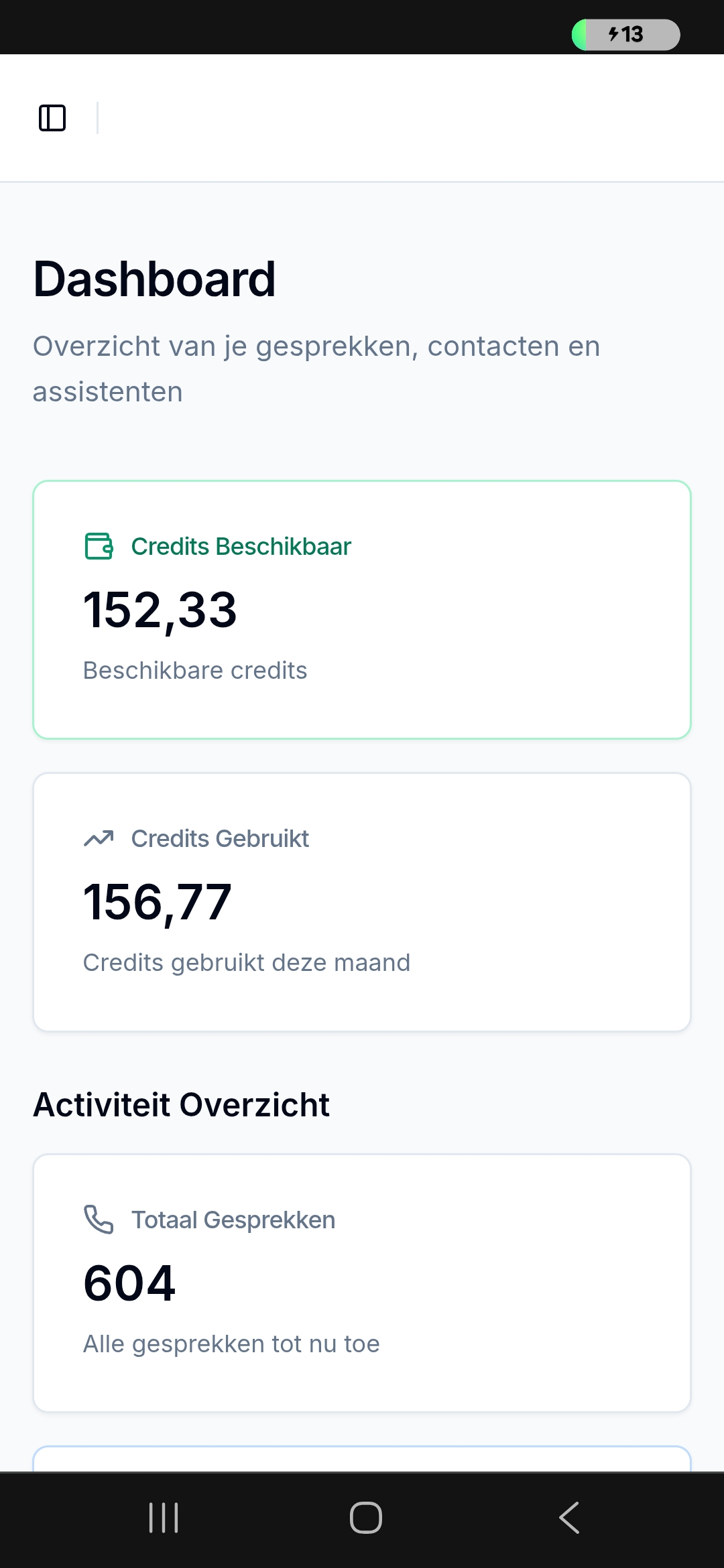 Compleet Dashboard Overzicht mobile screenshot